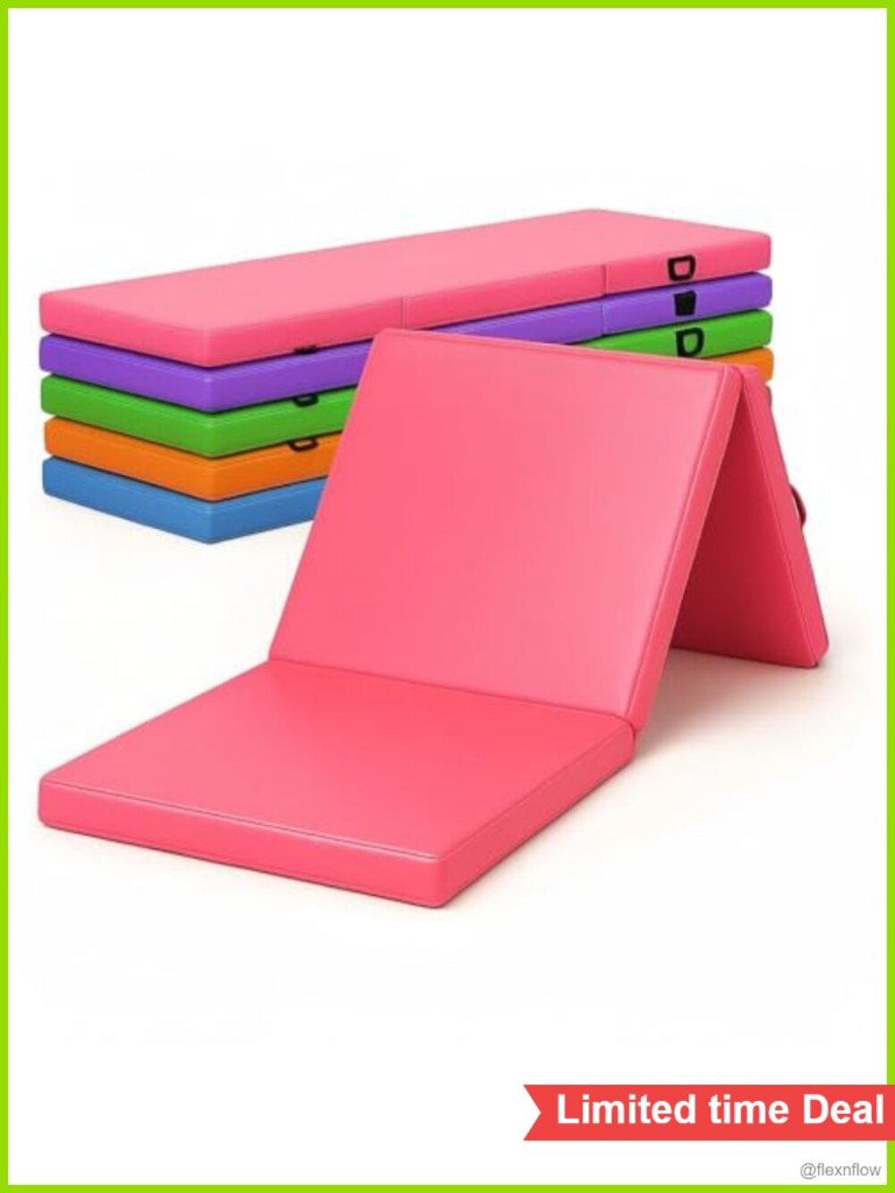Folding Gymnastics Mat 2 Inch Thick Tri-Fold Exercise Mat for Yoga Pilates
